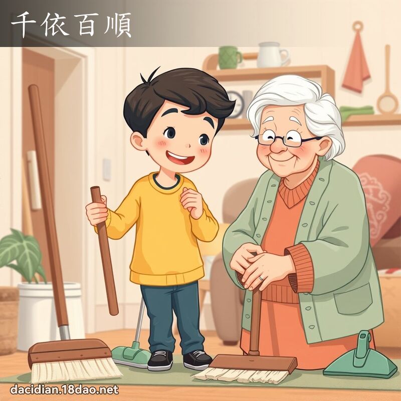 千依百顺 - 国语大辞典配图