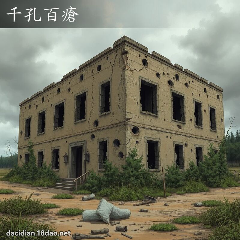 千孔百瘡 - 國語大辭典配圖