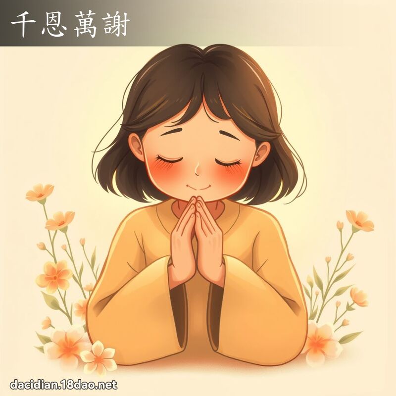 千恩萬謝 - 國語大辭典配圖