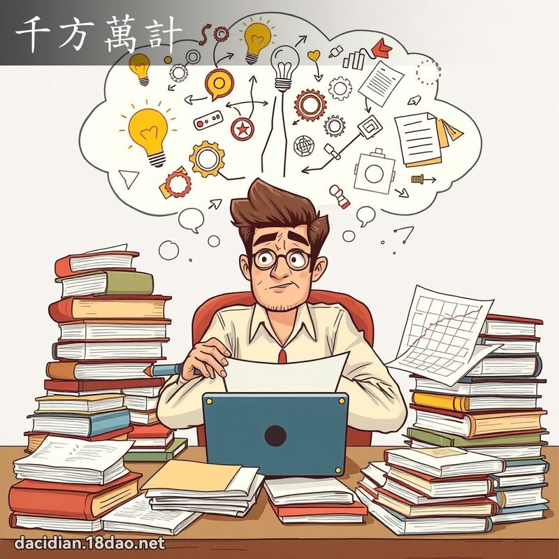 千方萬計 - 國語大辭典配圖