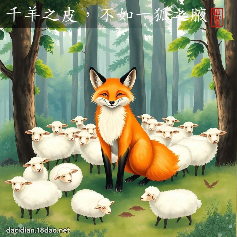 千羊之皮，不如一狐之腋 - 国语大辞典配图