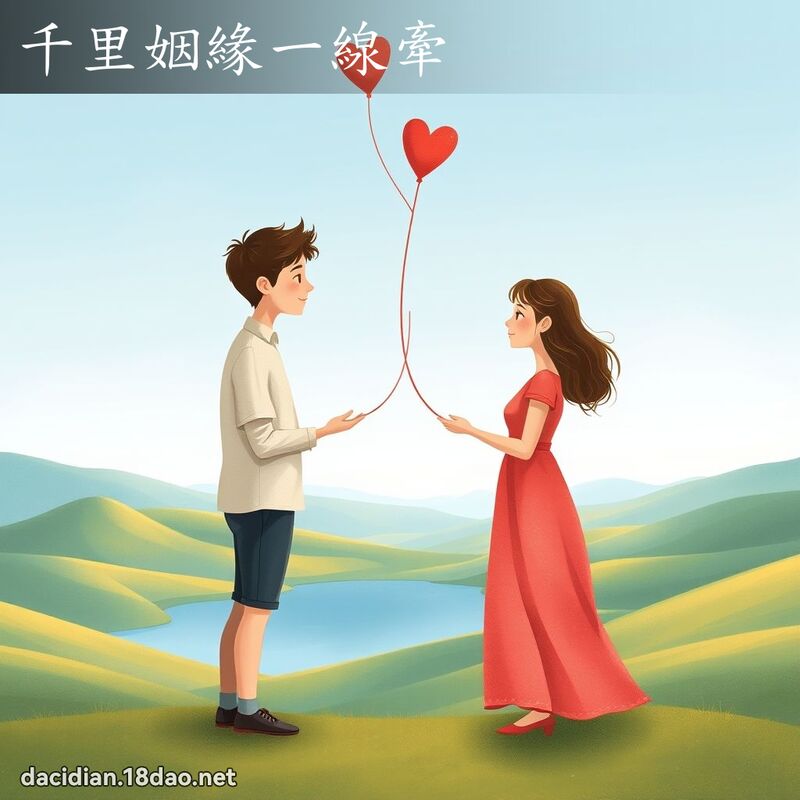 千里姻緣一線牽 - 國語大辭典配圖