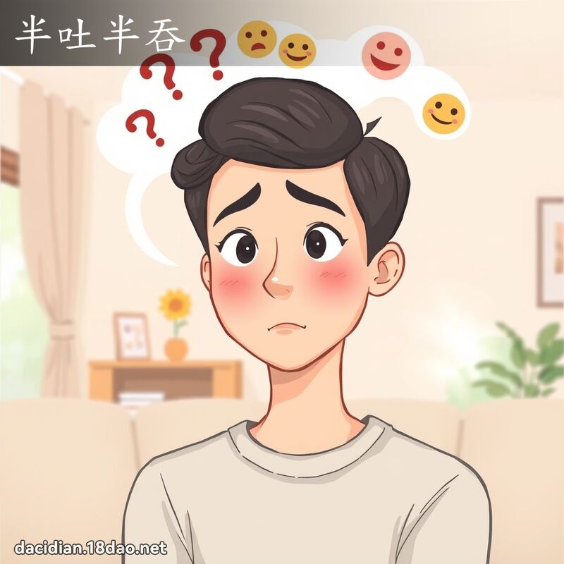 半吐半吞 - 國語大辭典配圖