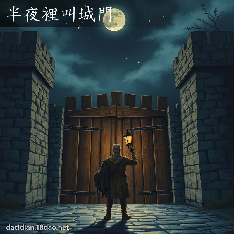 半夜裡叫城門 - 國語大辭典配圖