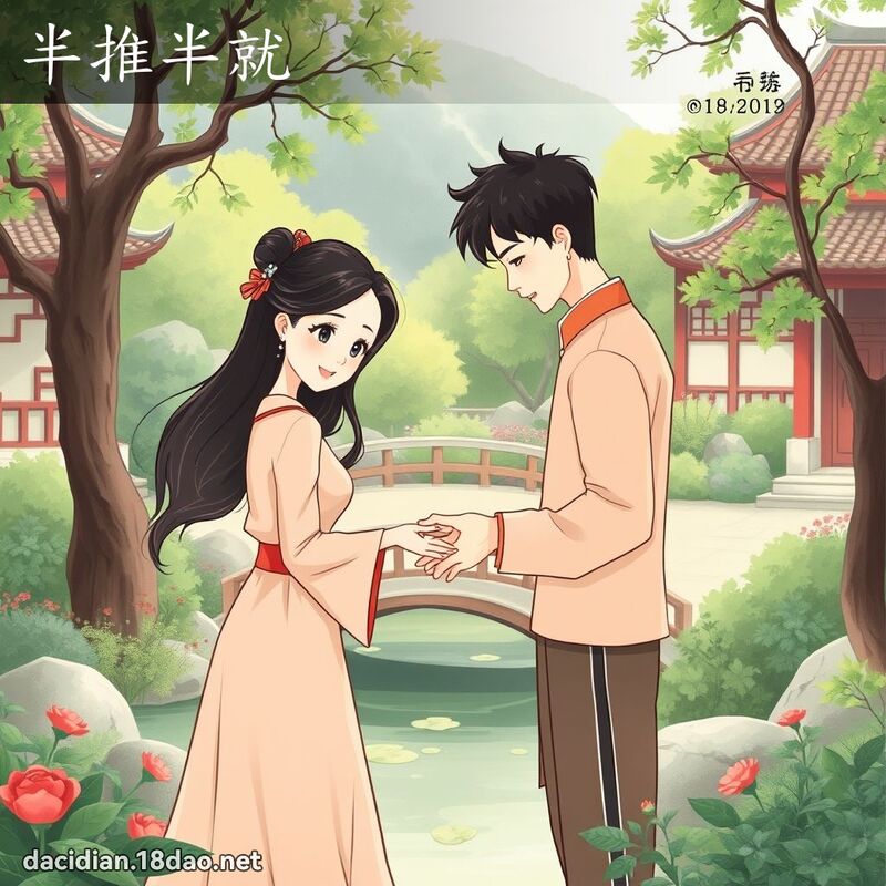 半推半就 - 國語大辭典配圖