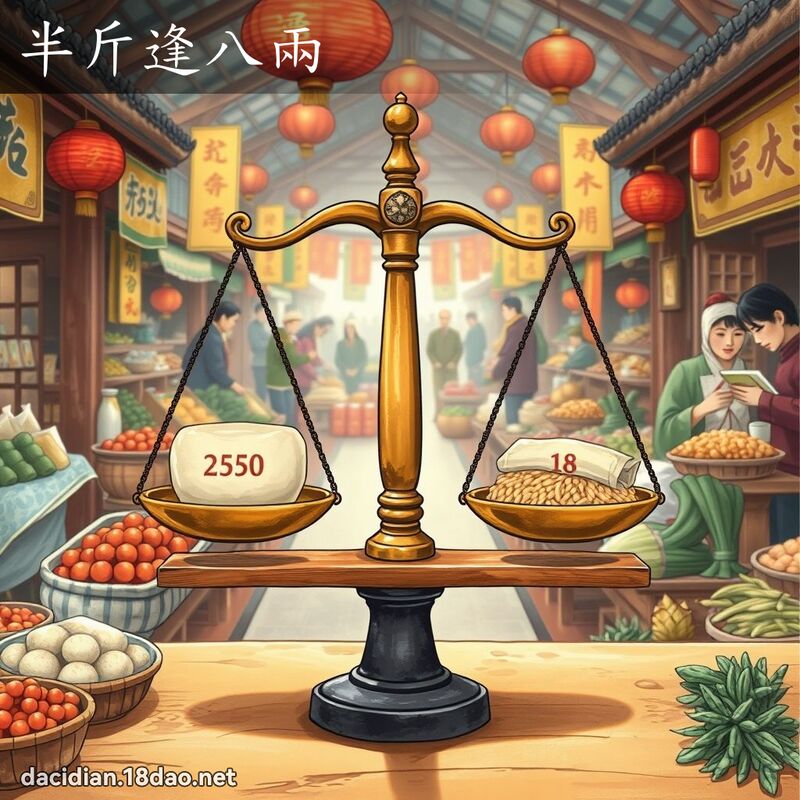 半斤逢八兩 - 國語大辭典配圖