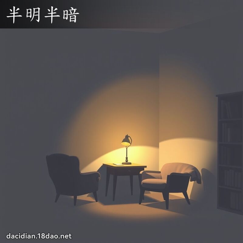 半明半暗 - 國語大辭典配圖