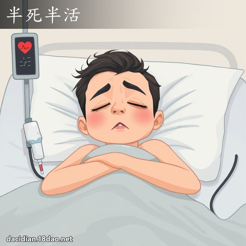 半死半活 - 国语大辞典配图