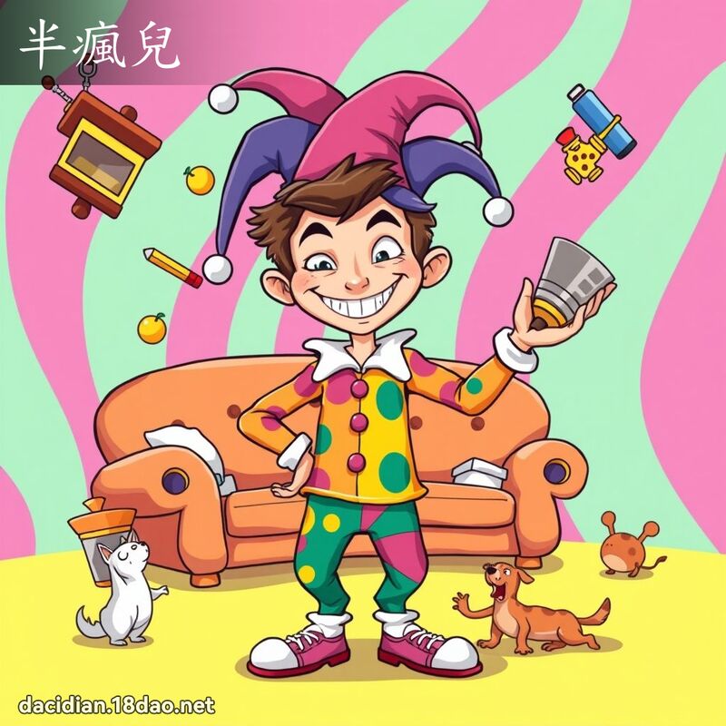 半瘋兒 - 國語大辭典配圖