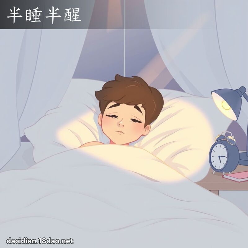 半睡半醒 - 國語大辭典配圖