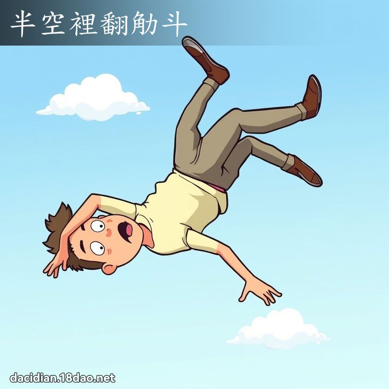 半空裡翻觔斗 - 國語大辭典配圖