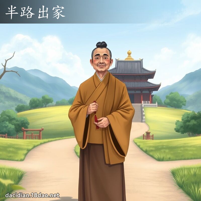 半路出家 - 国语大辞典配图