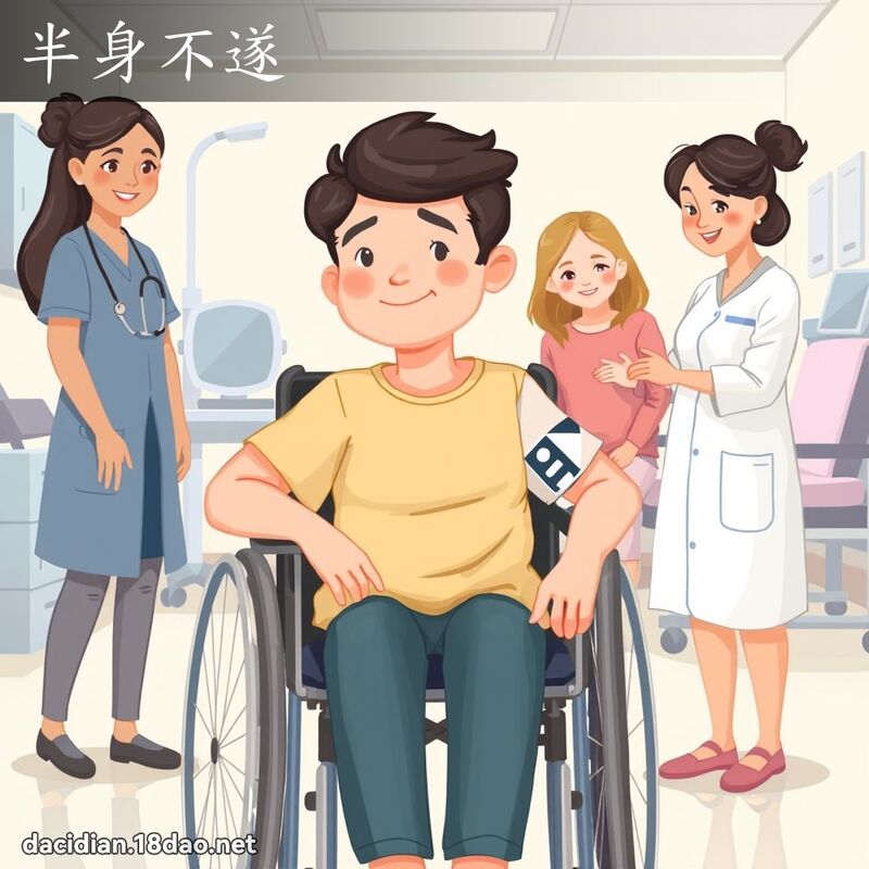 半身不遂 - 国语大辞典配图