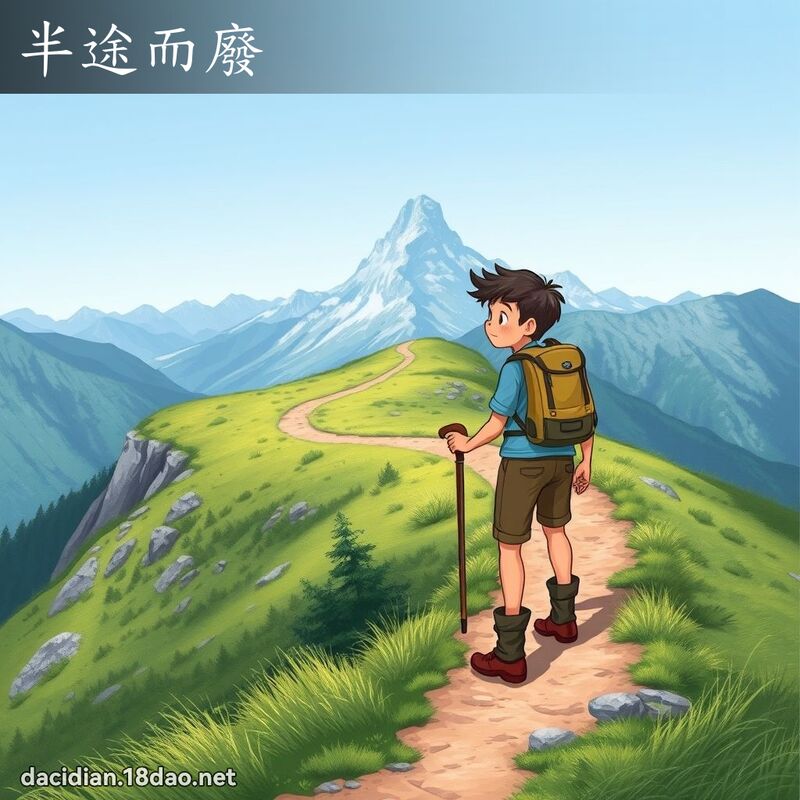 半途而废 - 国语大辞典配图
