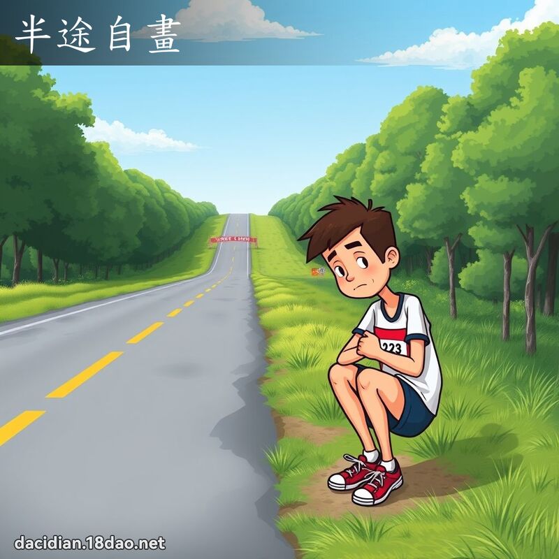 半途自画 - 国语大辞典配图