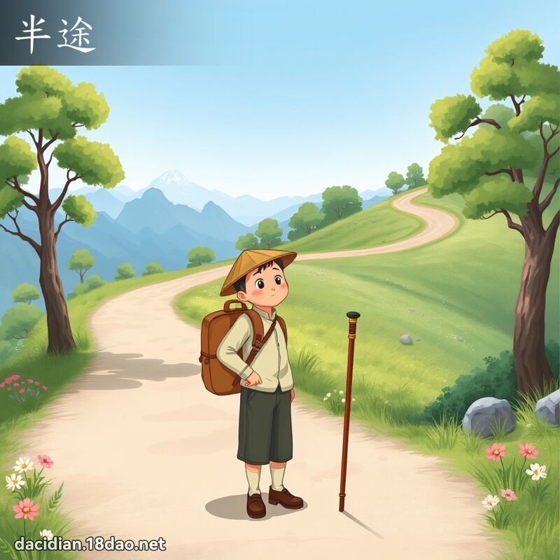 半途 - 國語大辭典配圖