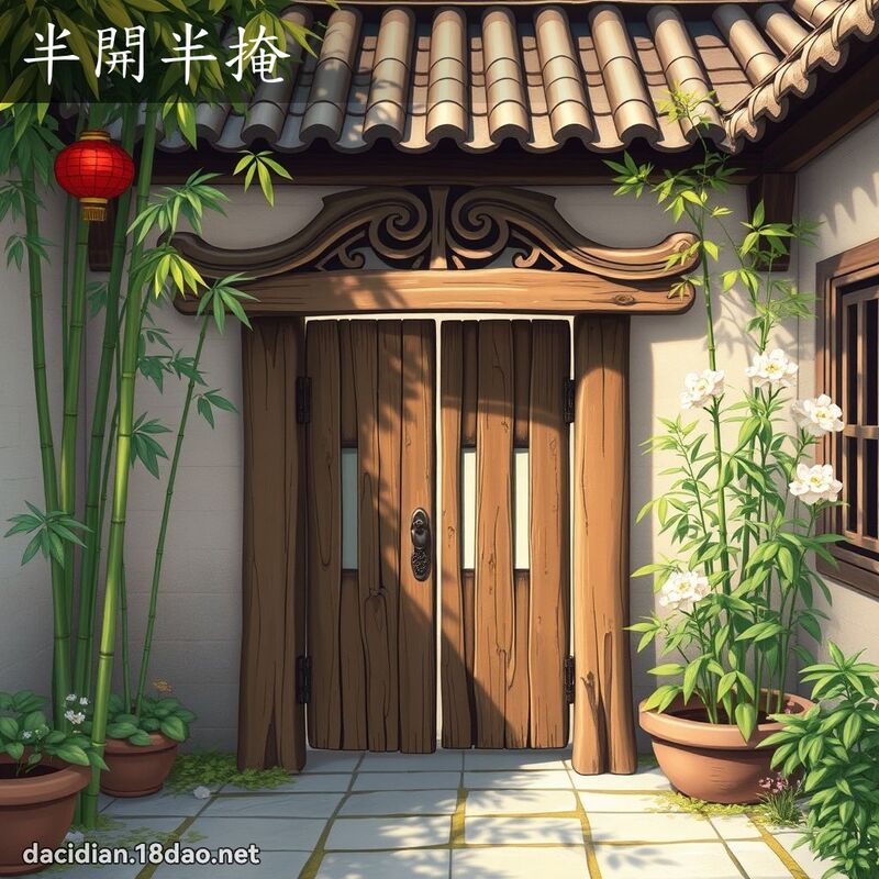 半開半掩 - 國語大辭典配圖