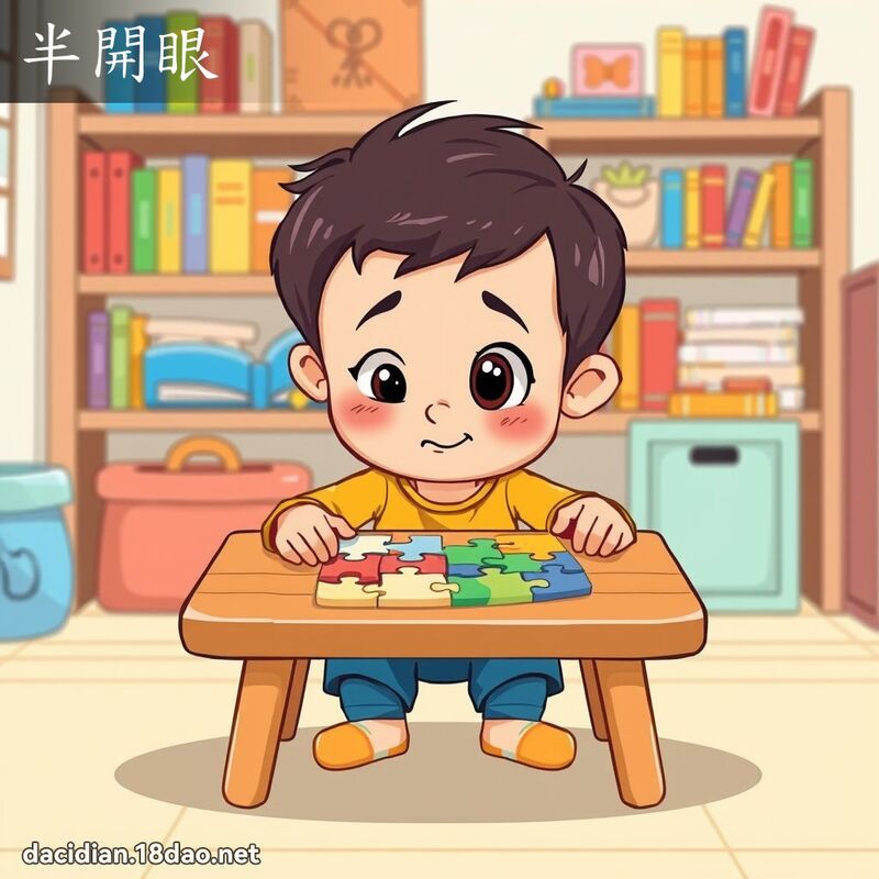 半開眼 - 國語大辭典配圖