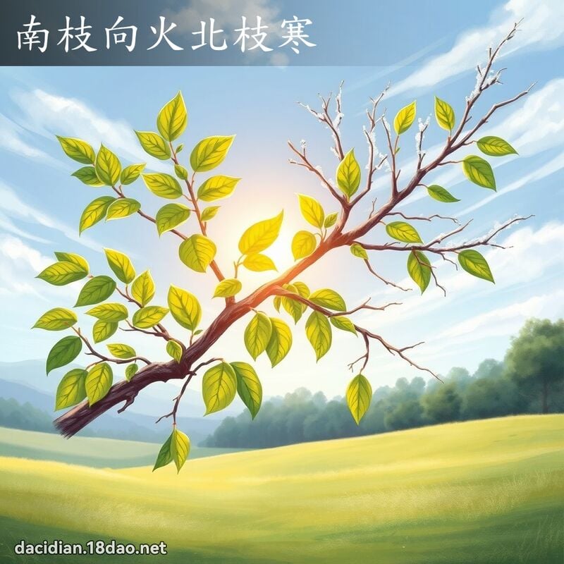 南枝向火北枝寒 - 国语大辞典配图