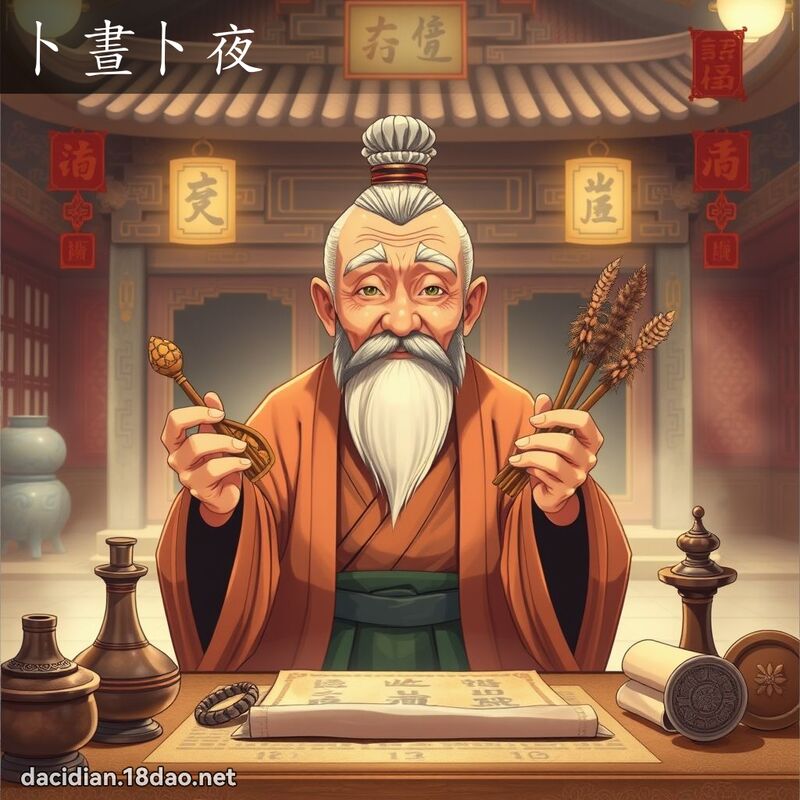 卜晝卜夜 - 國語大辭典配圖