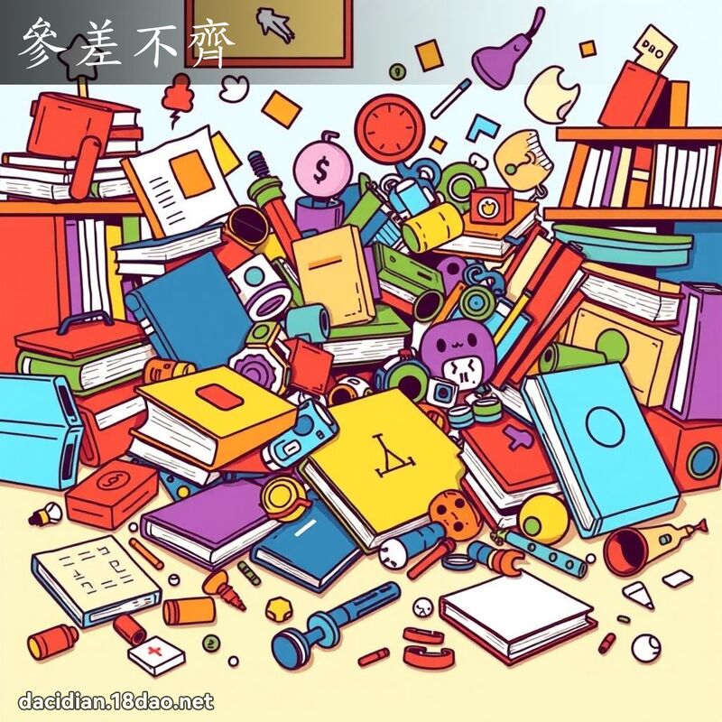 參差不齊 - 國語大辭典配圖