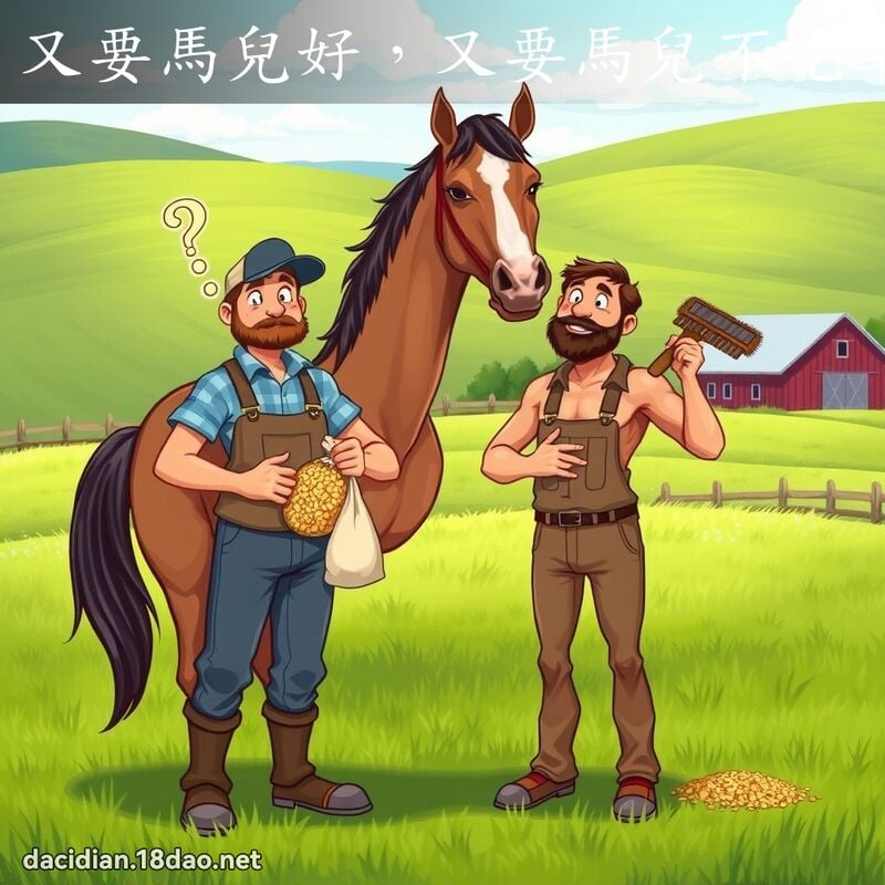 又要马儿好，又要马儿不吃草 - 国语大辞典配图