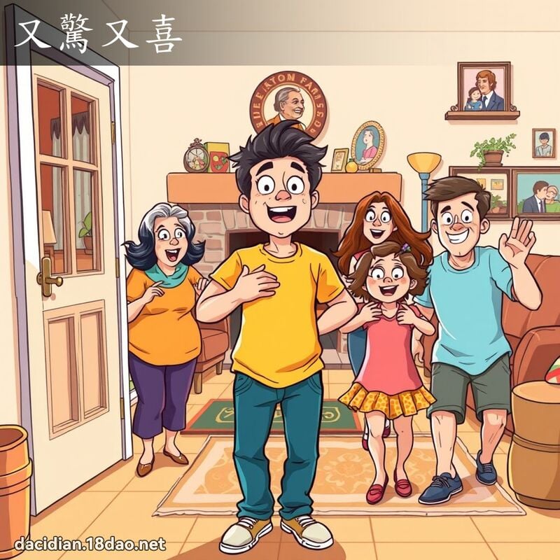又驚又喜 - 國語大辭典配圖