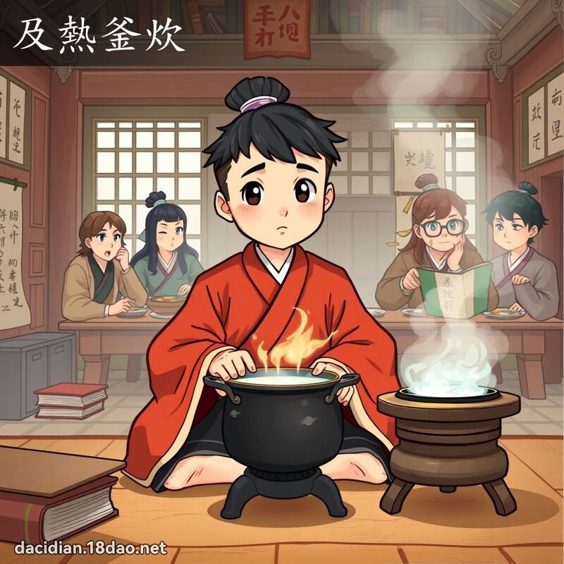及熱釜炊 - 國語大辭典配圖