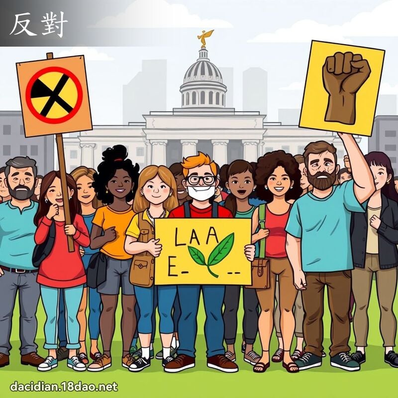 反對 - 國語大辭典配圖