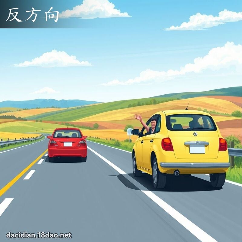 反方向 - 国语大辞典配图