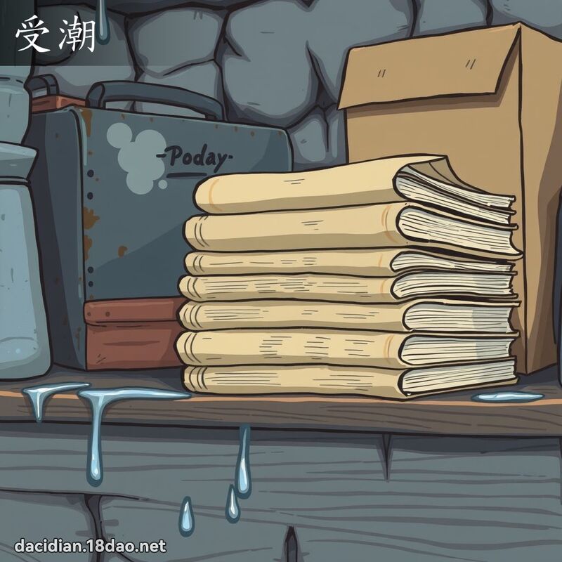 受潮 - 國語大辭典配圖