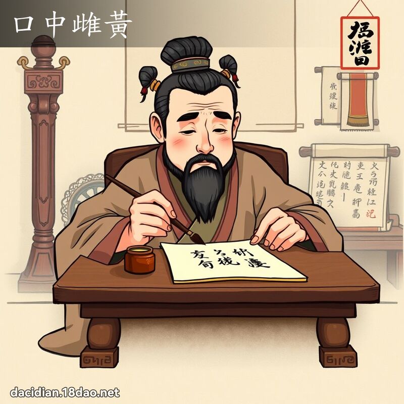 口中雌黄 - 国语大辞典配图
