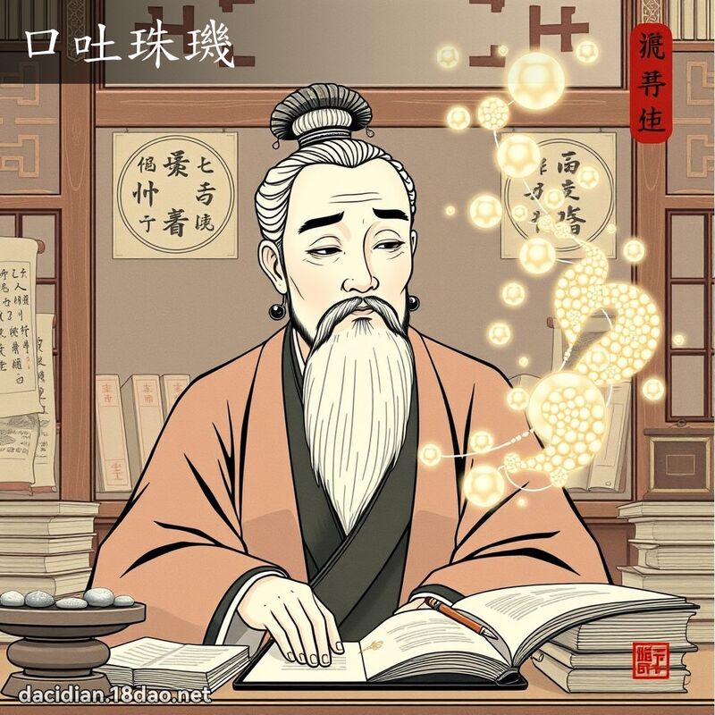 口吐珠璣 - 国语大辞典配图