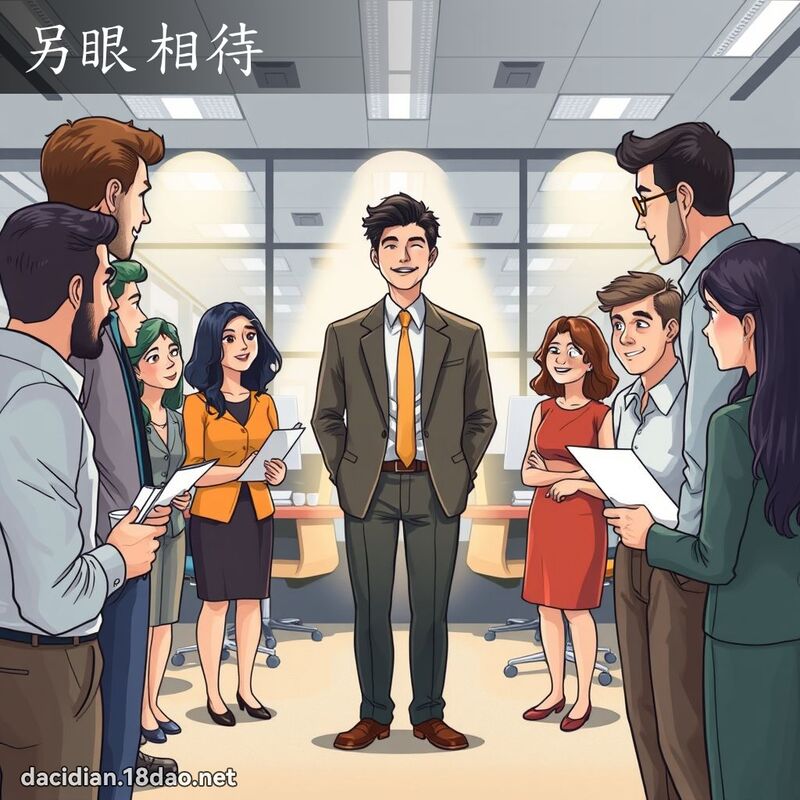 另眼相待 - 國語大辭典配圖