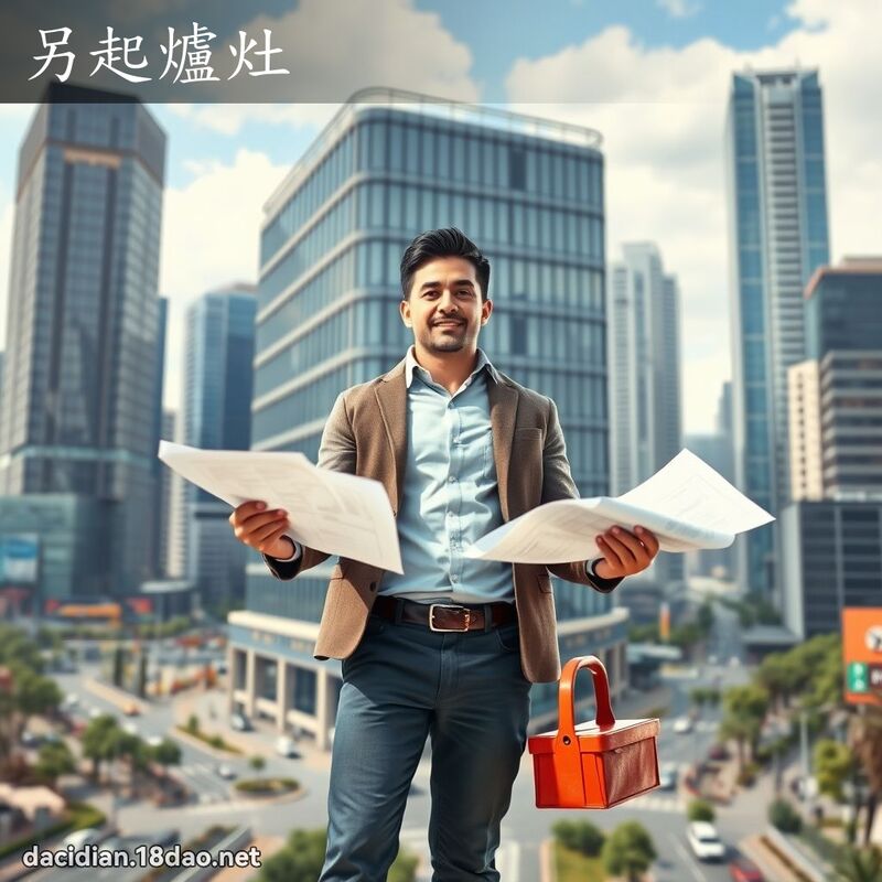 另起炉灶 - 国语大辞典配图