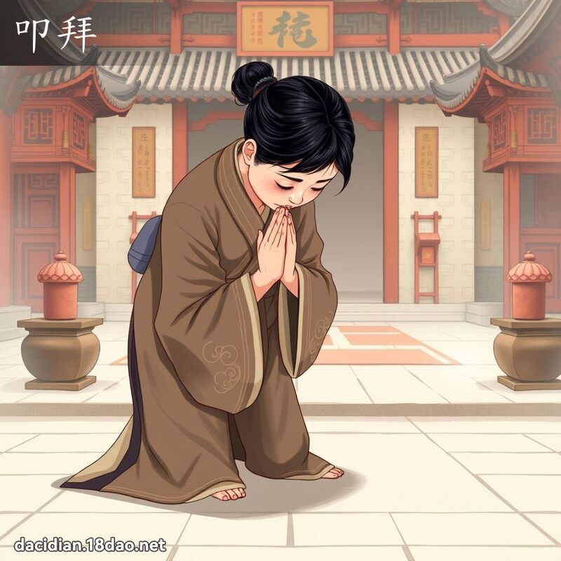叩拜 - 国语大辞典配图
