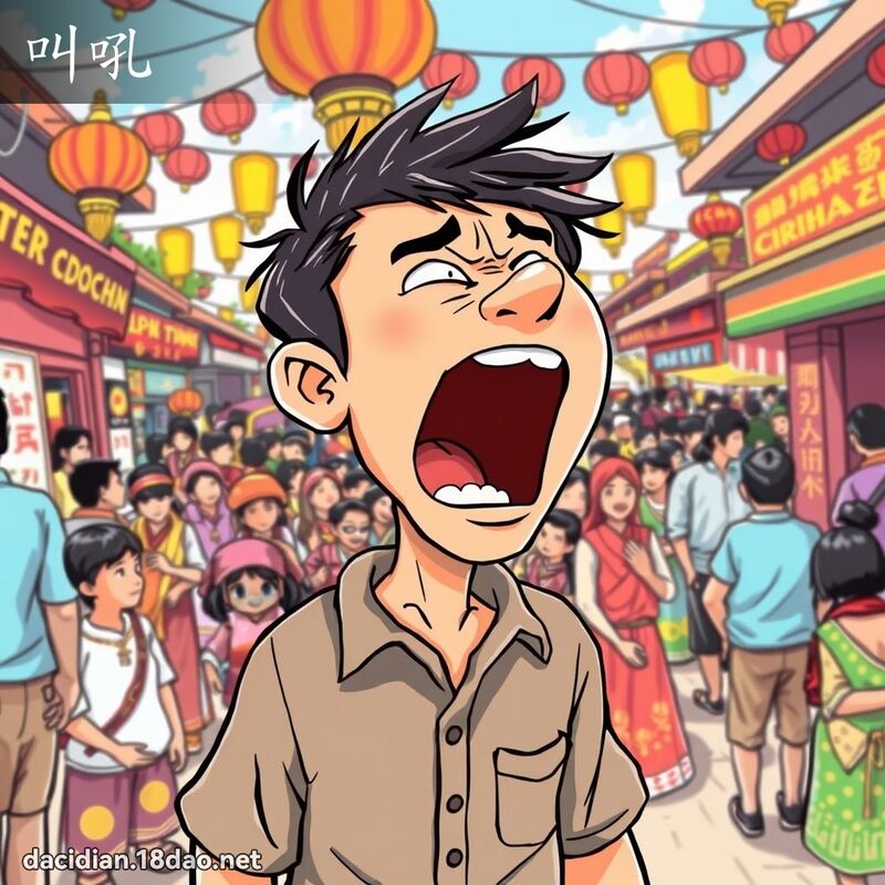 叫吼 - 國語大辭典配圖