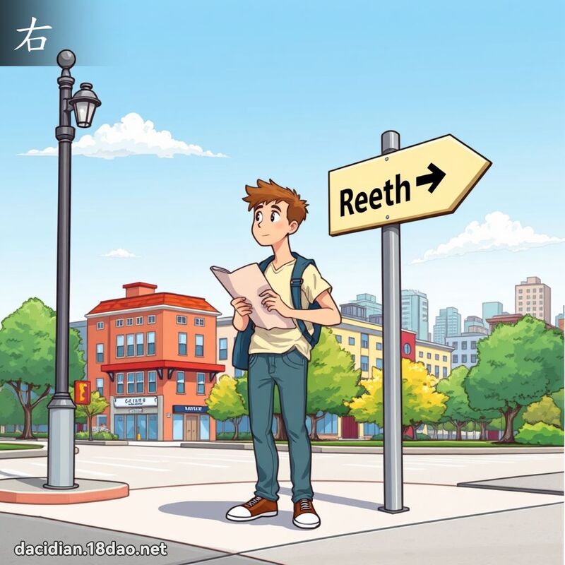 右 - 國語大辭典配圖