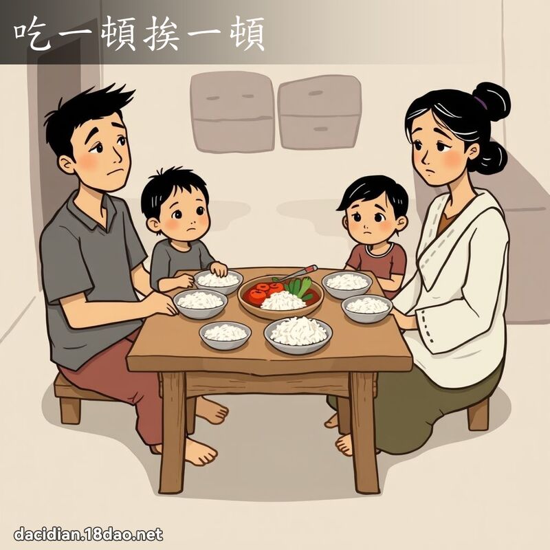 吃一頓挨一頓 - 國語大辭典配圖
