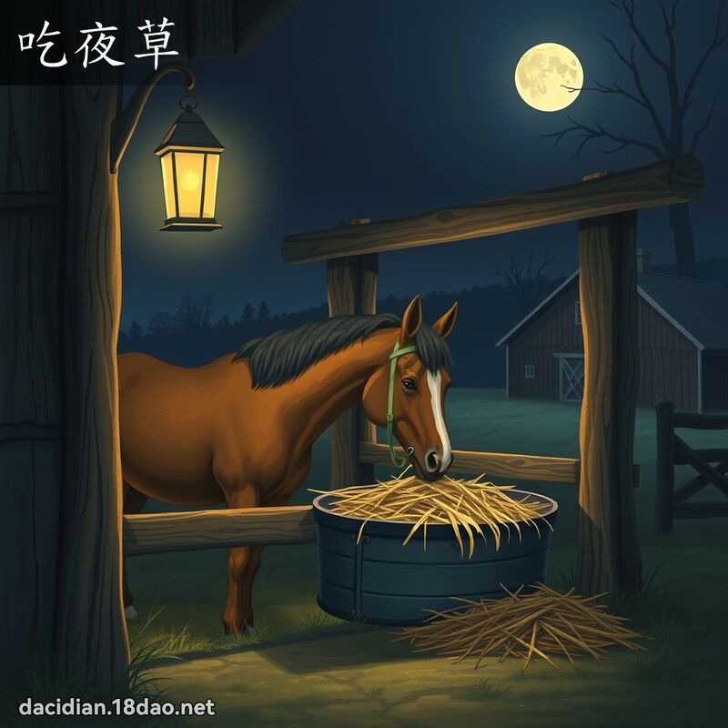 吃夜草 - 国语大辞典配图