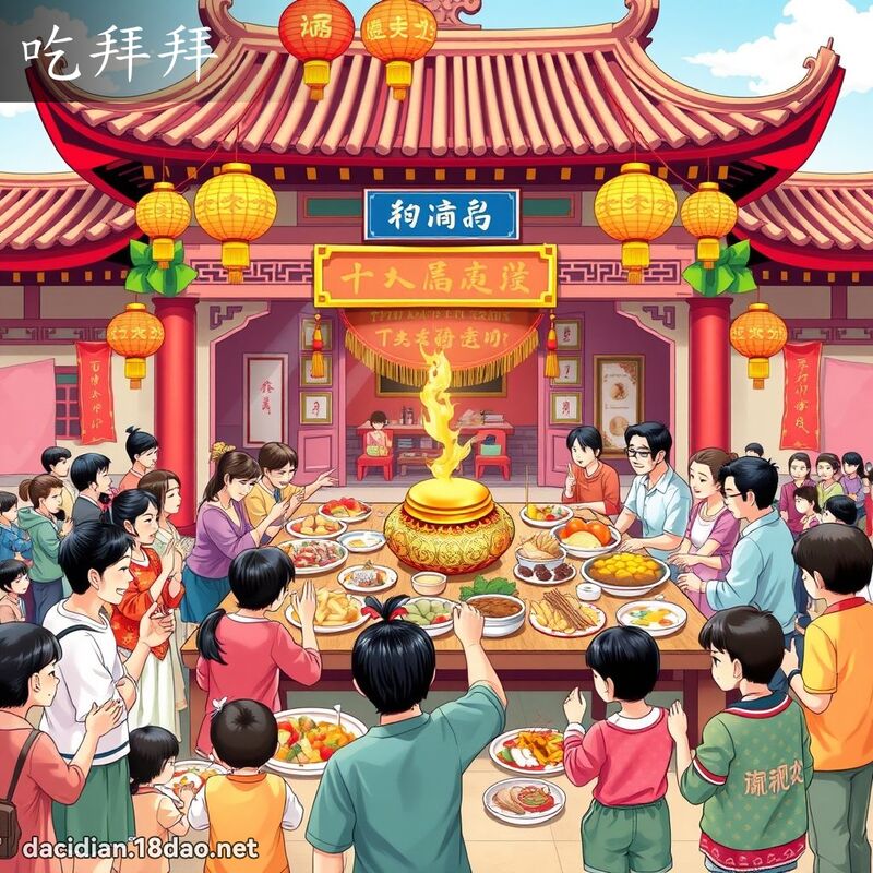 吃拜拜 - 国语大辞典配图
