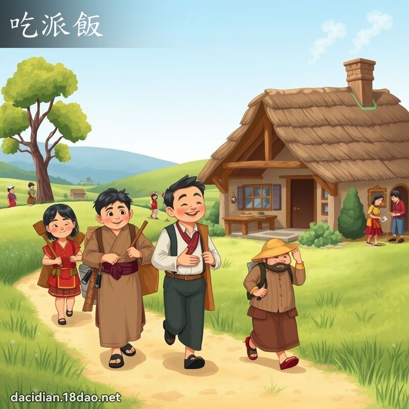 吃派饭 - 国语大辞典配图
