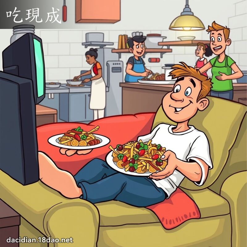 吃现成 - 国语大辞典配图