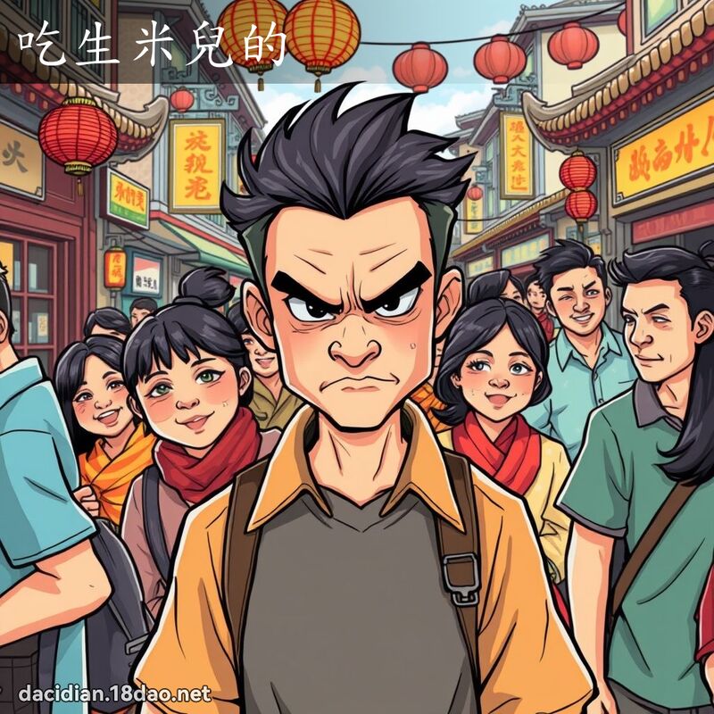 吃生米儿的 - 国语大辞典配图