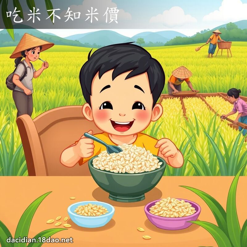 吃米不知米價 - 國語大辭典配圖