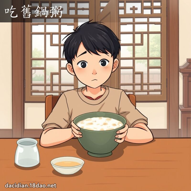 吃舊鍋粥 - 國語大辭典配圖