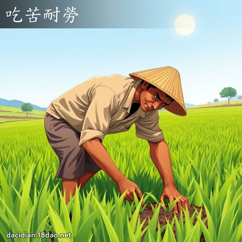 吃苦耐劳 - 国语大辞典配图