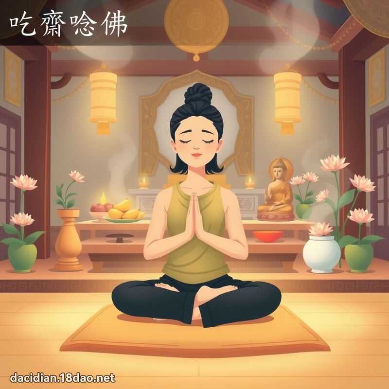 吃齋唸佛 - 國語大辭典配圖