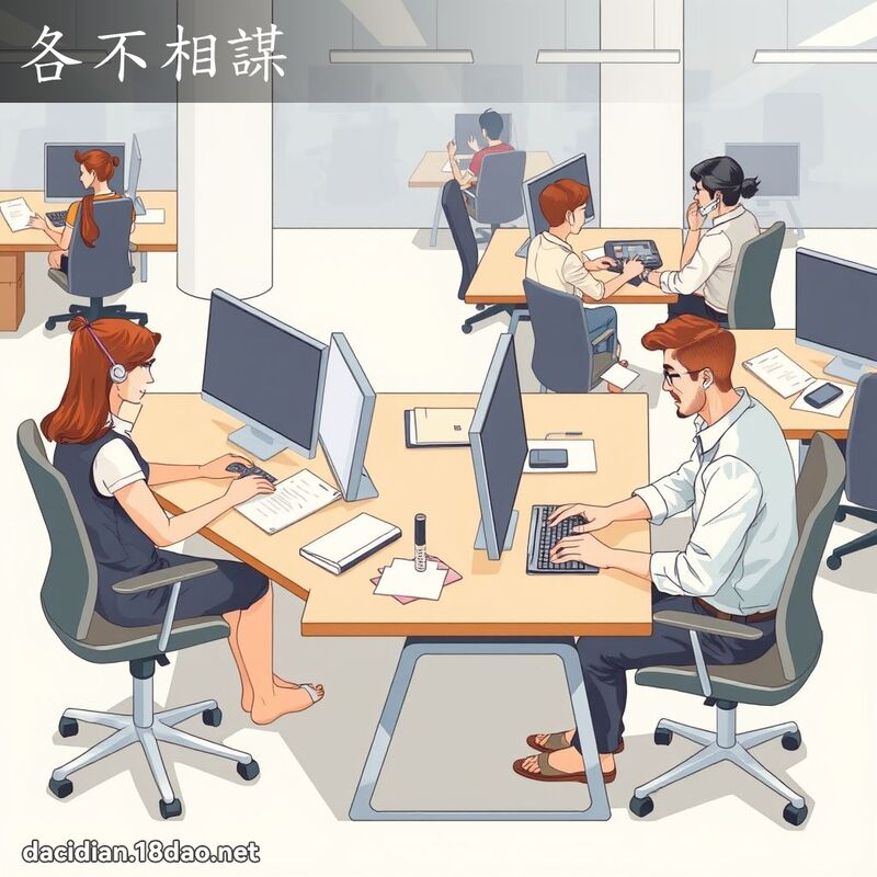 各不相謀 - 國語大辭典配圖
