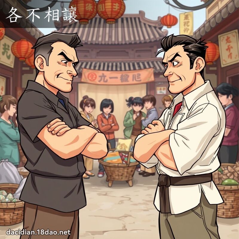 各不相讓 - 國語大辭典配圖